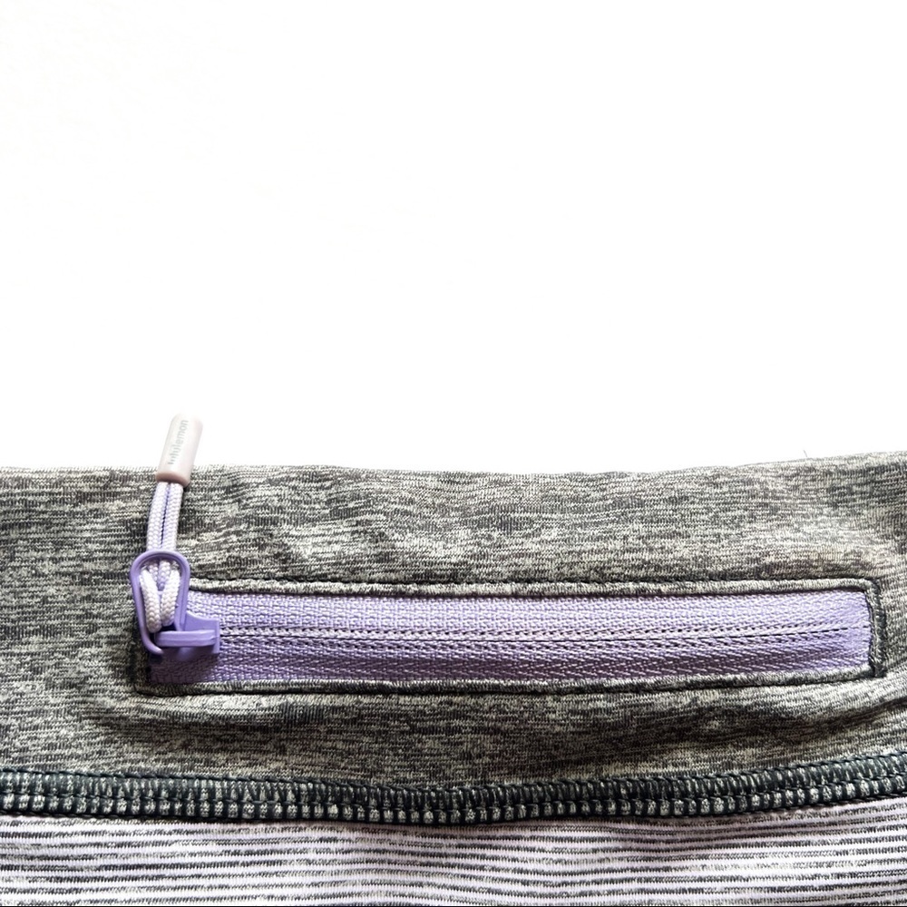 Lululemon Athletica Run Inspire II Gray with Wee Purple Stripes at Waist 4 - Picture 5 of 14